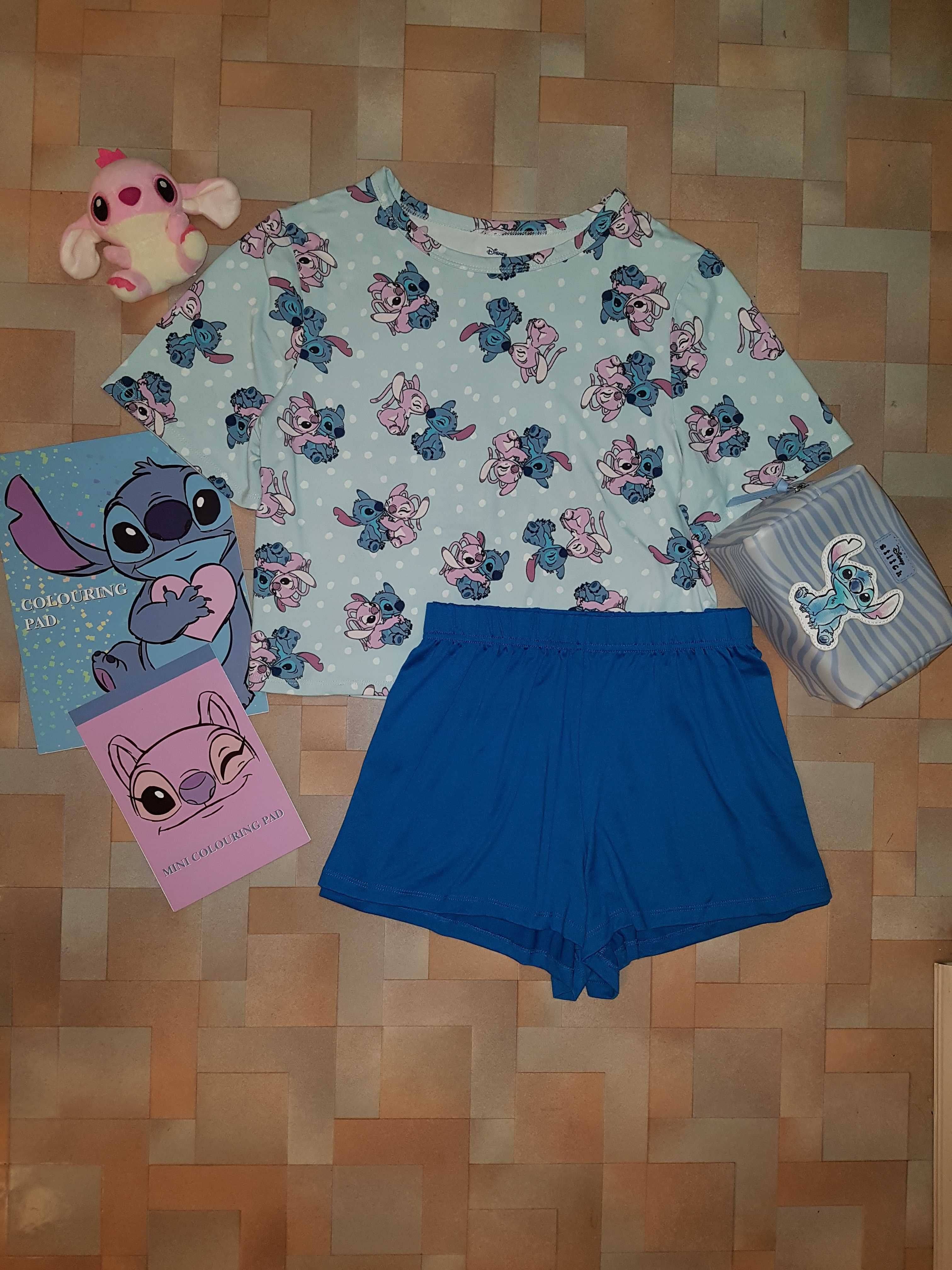 Яркая мягкая пижама Stitch Disney М размер, комплект микрофибра Стич
