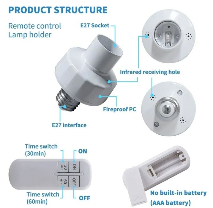 Патрон Е 27 с дистанционным управлением с пультом