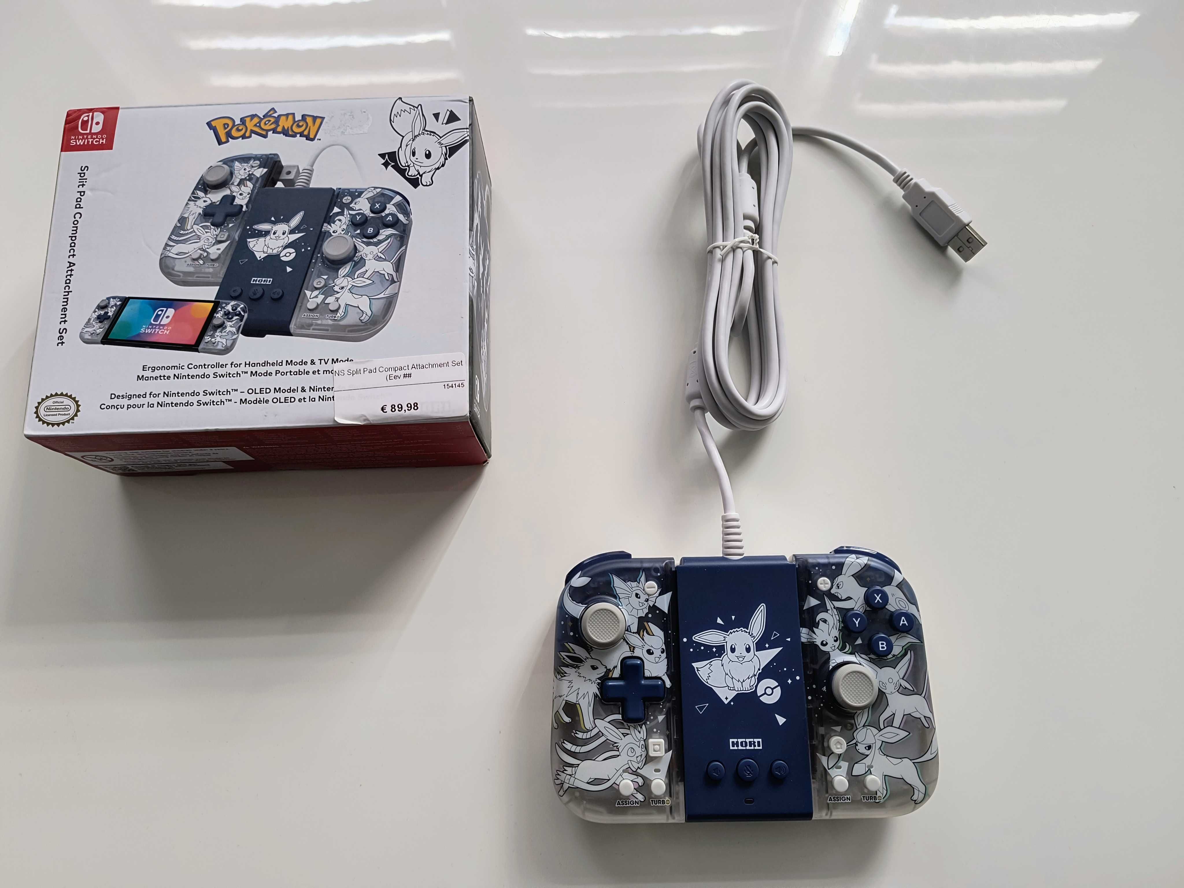 Gamepad Hori Split Pad Compact Eevee Evolutions do Nintendo Switch