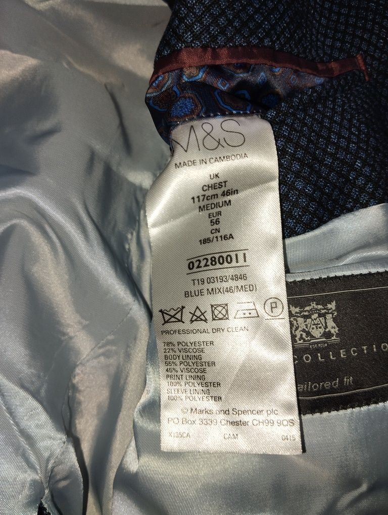 Marynarka męska żakiet męski elegancki M&S collection  do smokingu