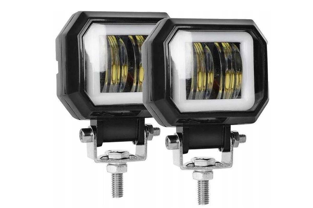 2x Halogen H led + ring angel eyes dalekosięzny
