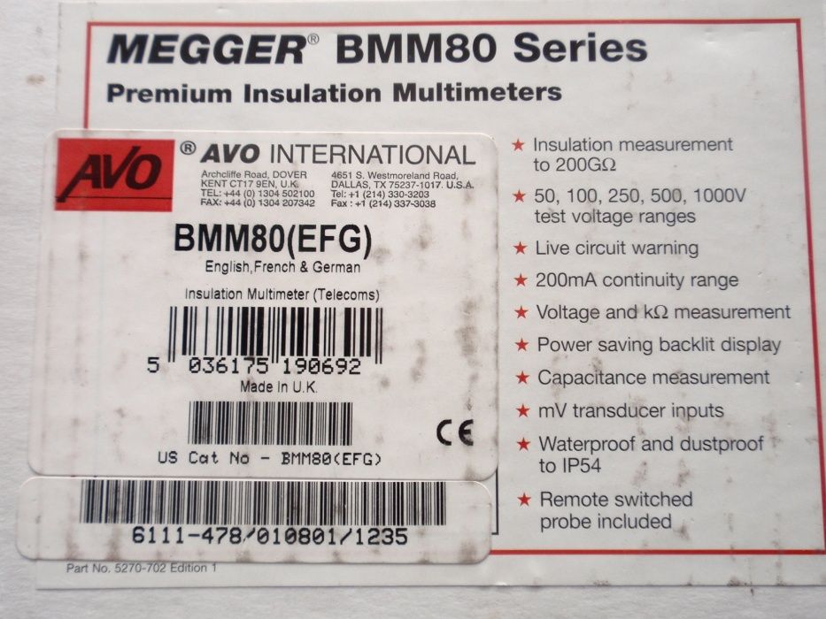 Profesjonalny Miernik Megger BMM80 Multimeter amperomierz woltomierz