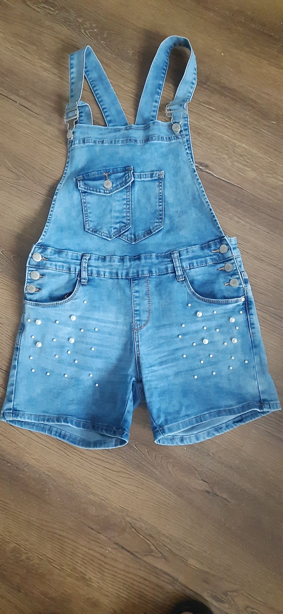 Ogrodniczki damskie krótkie spodenki 38 spodnie jeans