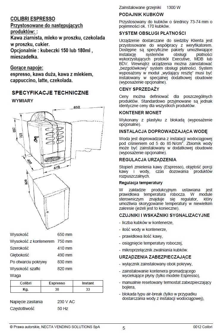 Automat Ekspres do kawy do biur, salonów, serwisów i innych miejsc