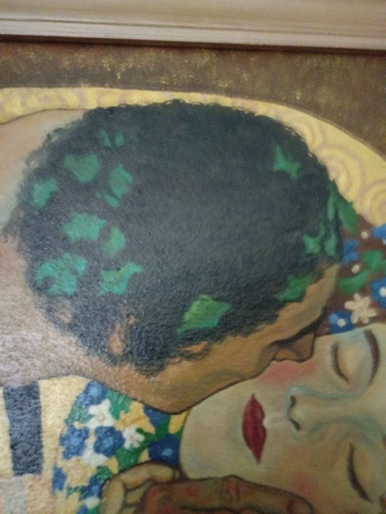 Sprzedam obraz olejny , Pocałunek' - kopię wg G. Klimta; 89x119cm