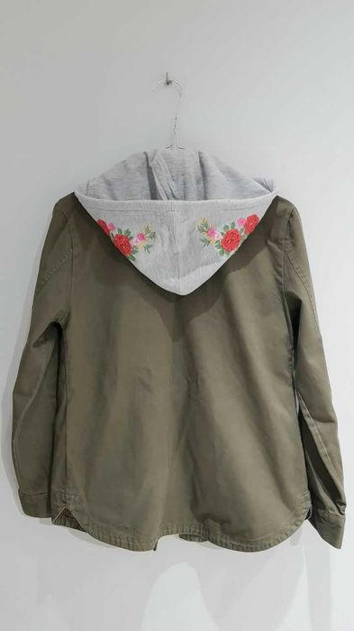 Куртка ветровка хаки с капюшоном