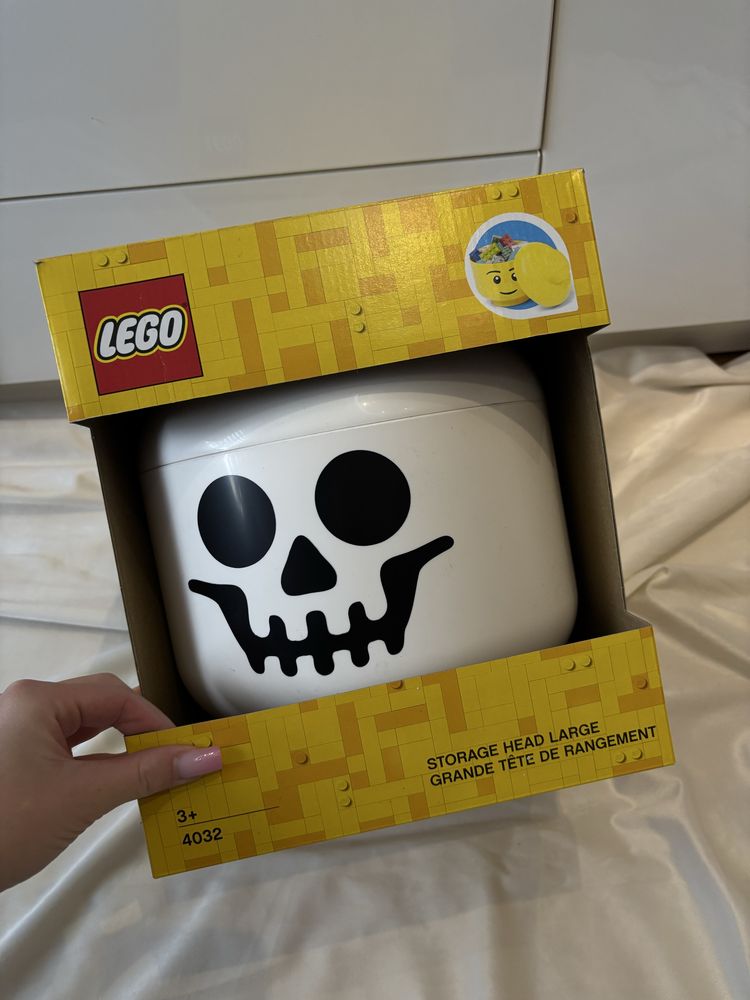 Pojemnik na lego duża głowa-Szkieletor biały Nowy! Limitowana edycja!