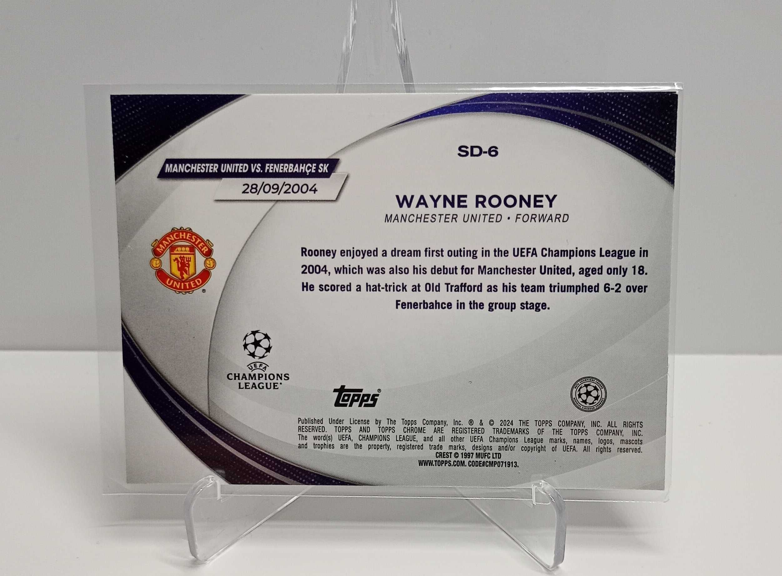 Wayne Rooney Manchester United Starball Debut Topps Chrome 2023/2024