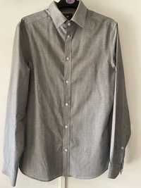 Camisa H&M Slim Fit Easy Iron Tamanho S Cinzenta