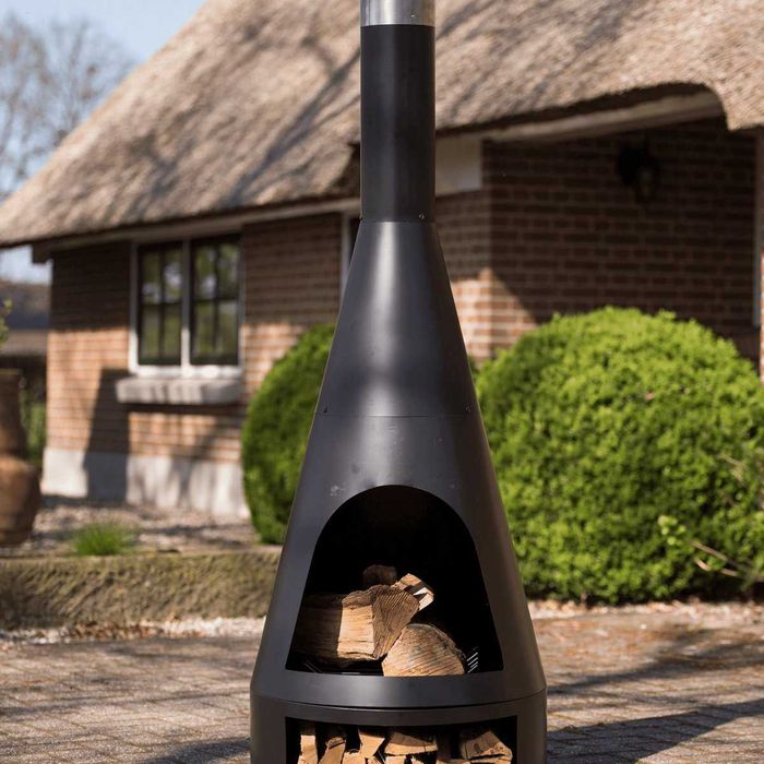 Palenisko ogrodowe Kominek ogrodowy XL 55x160 cm Stalowy czarny mat