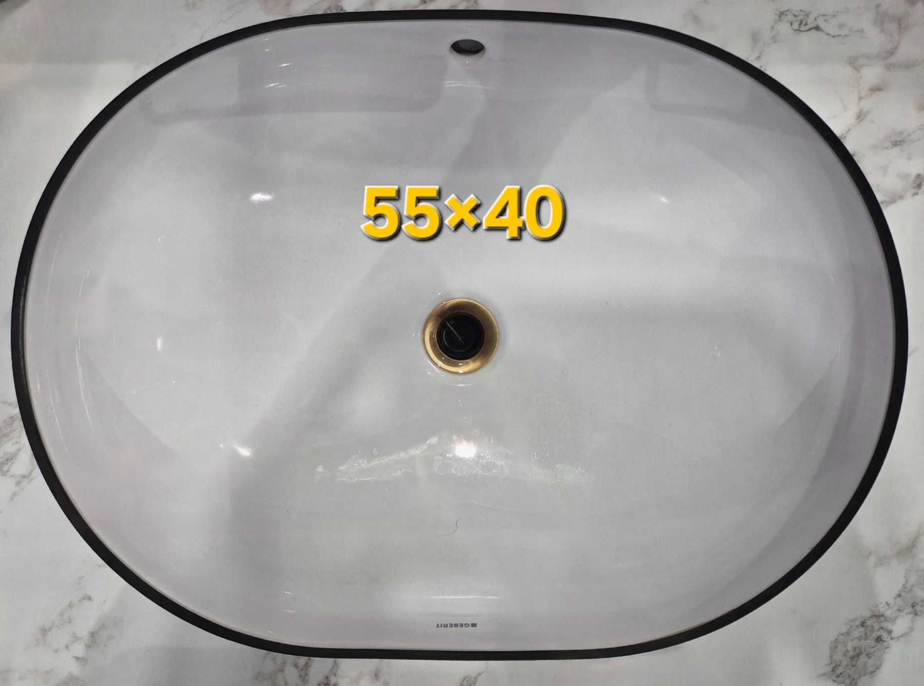 Умивальник нижнього монтажу 55х40 з HPL плитою 73.5×58.2см