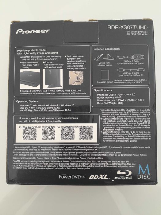 Gravador / leitor blu-ray portatil pioneer