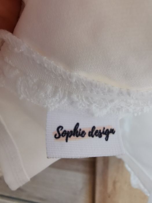 Sukienka ecru na chrzest 62-68 Sophie design.