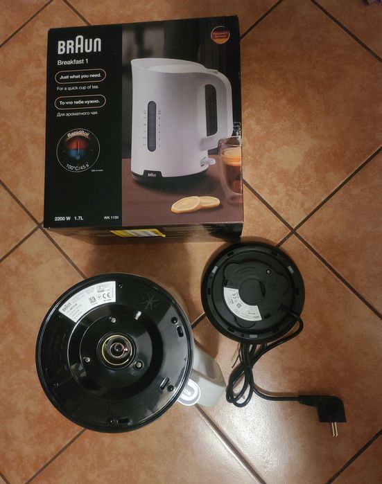 Електрочайник Braun 1,7 л 2200 Вт пластик всі види захисту зі шкалою