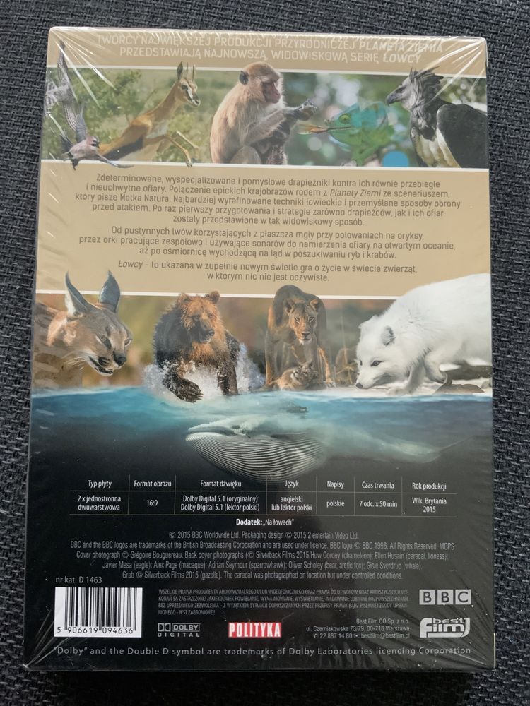 Filmy BBC Earth ŁOWCY David Attenborough 2 DVD