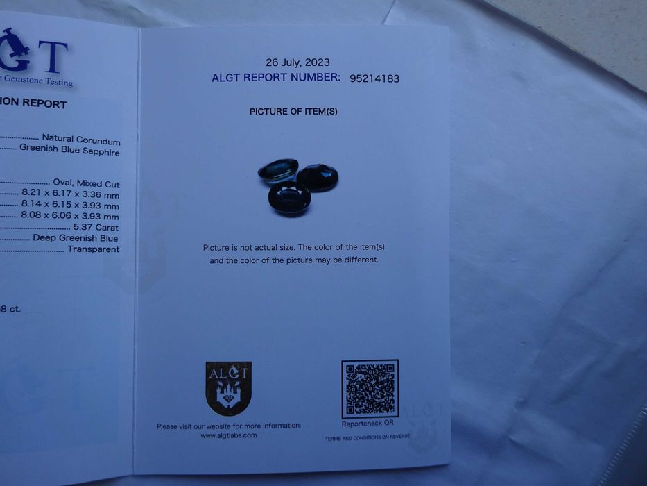 Safiras azul esverdeadas