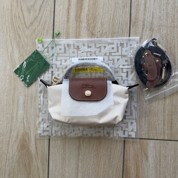 Longchamp biala mini torebka