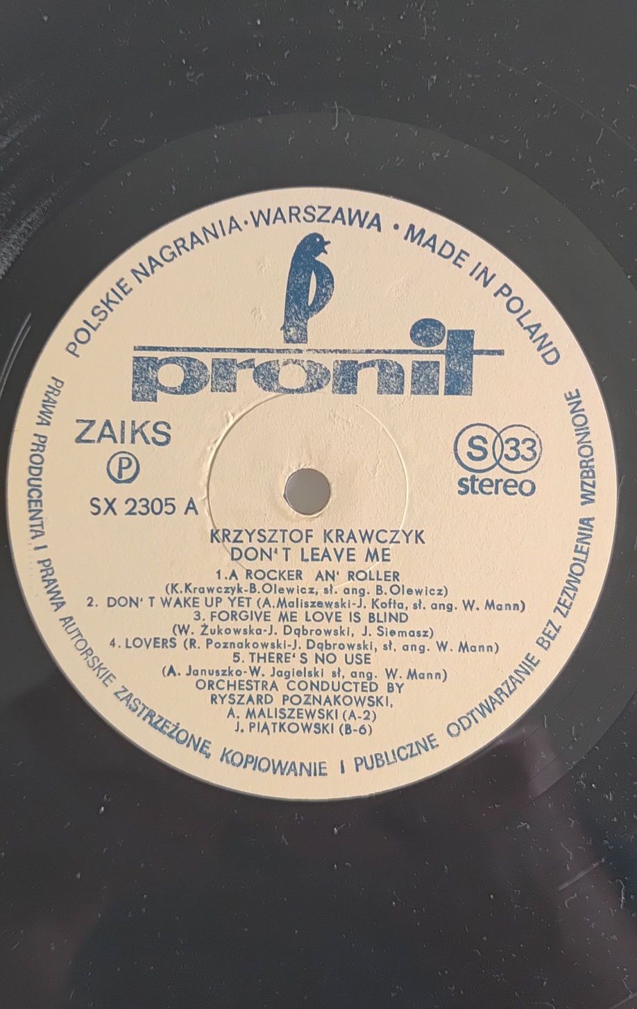 Krystof Krzysztof  Krawczyk Don't leave me vinyl płyta winylowa