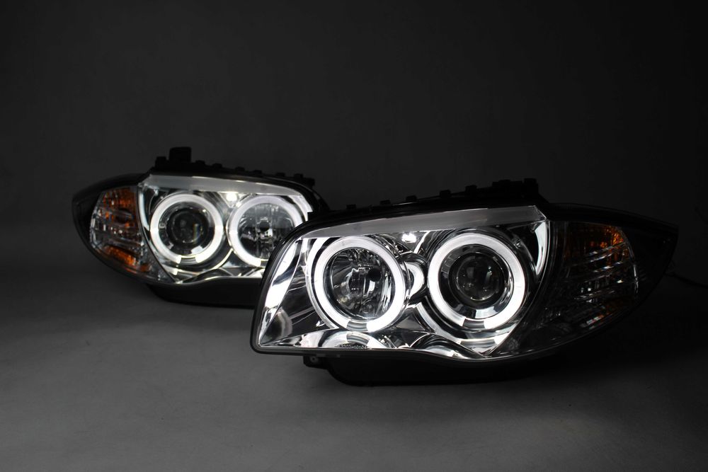 Lampy przednie przód BMW 1 E87 E81 04-11 LED RINGI TUNING CHROM NOWE