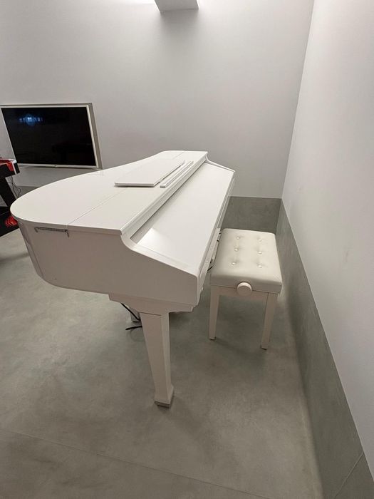 Piano Digital - Digital Grand Piano & Stool by Gear4music Gloss White
