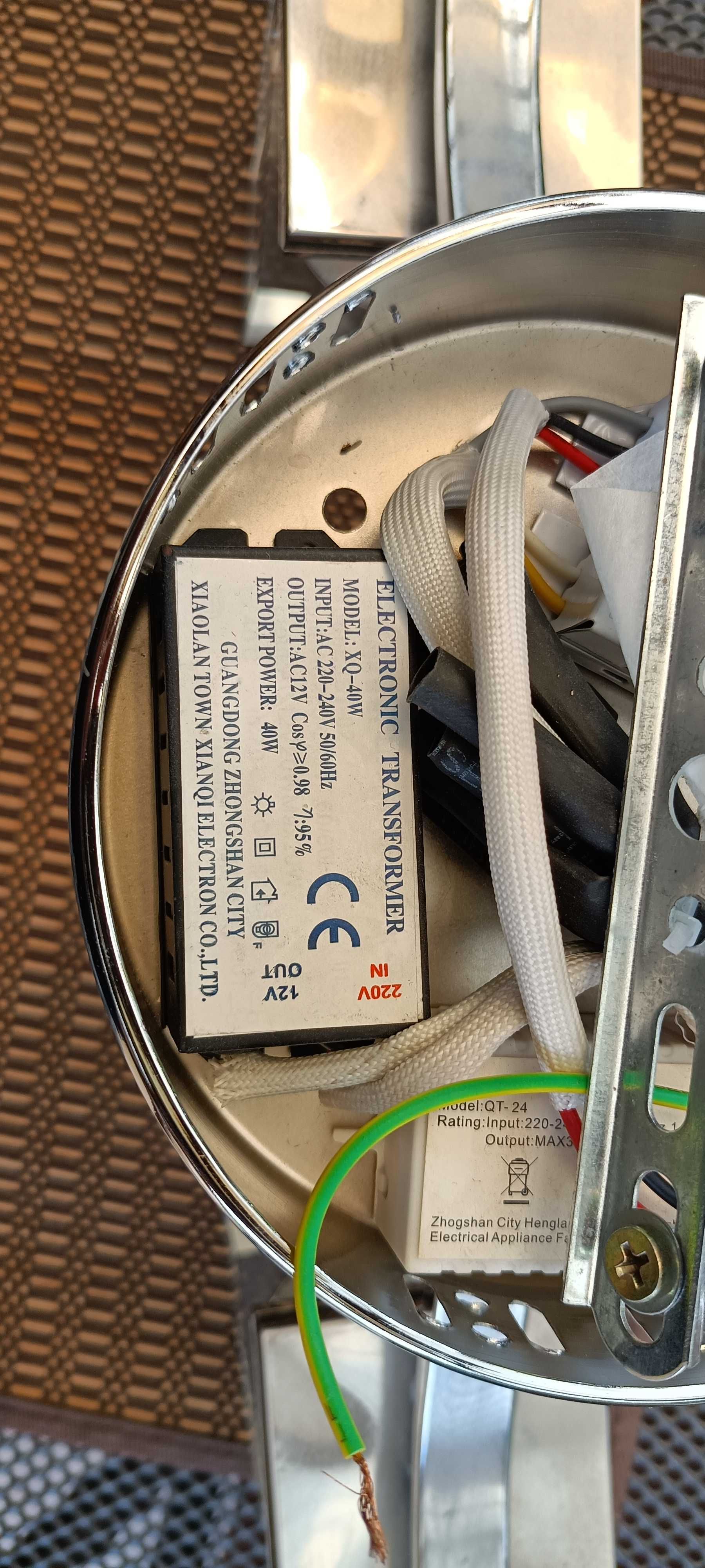 Lampa, plafon chrom, szkło