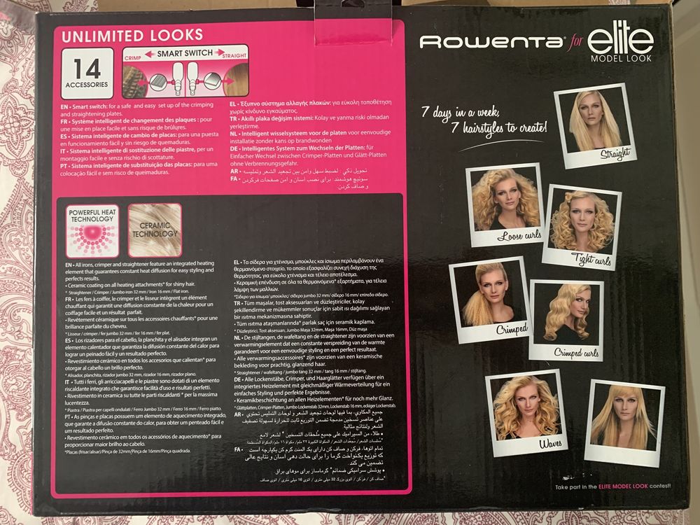 Rowenta unlimited looks - modeladores de cabelo 14 em 1