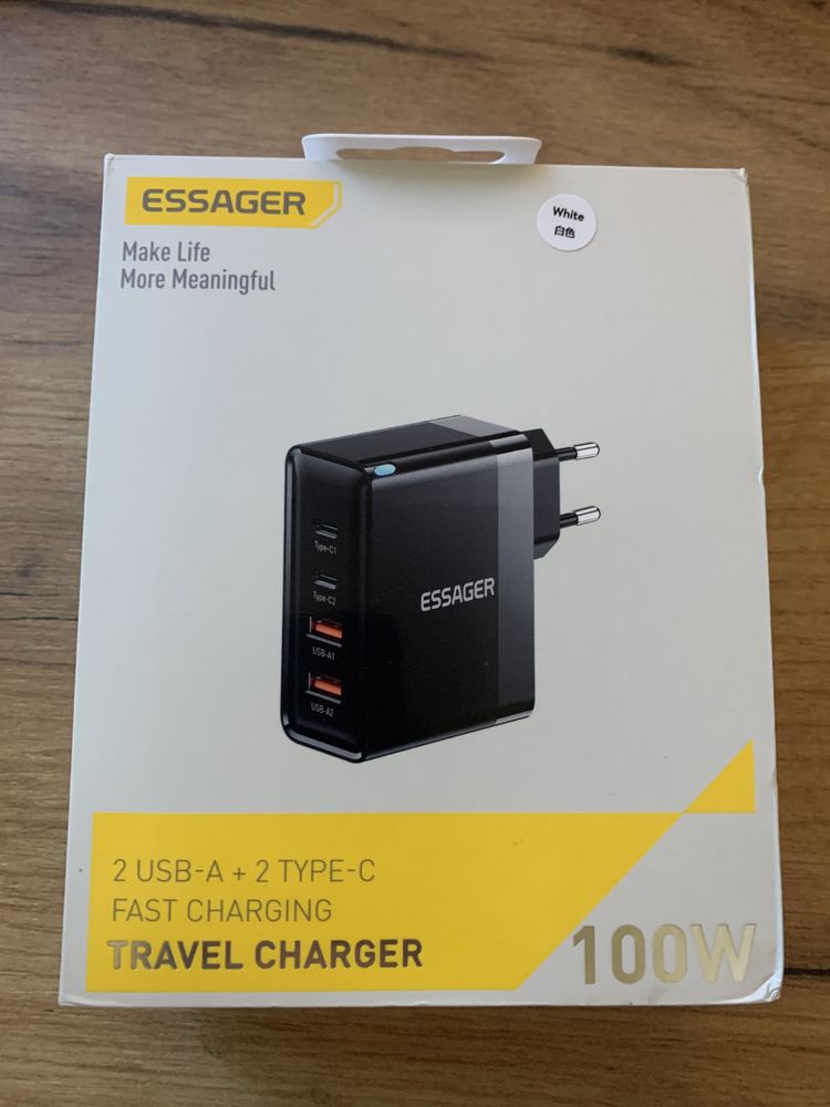 Зарядка Essager Grace 100W/ 20V/5A Білого кольоу