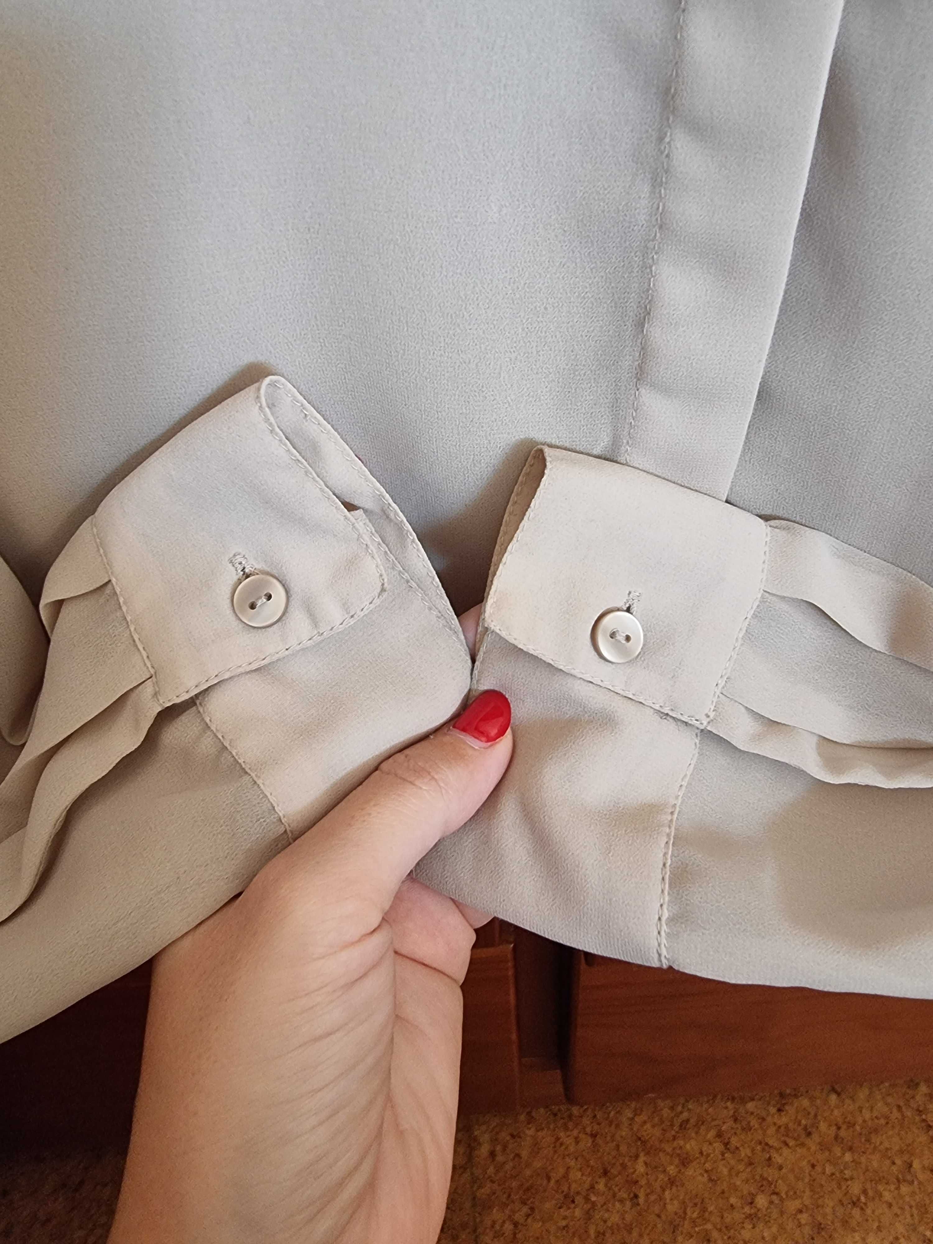 Camisa bege escura /acastanhada com transparência H&M, tamanho 34