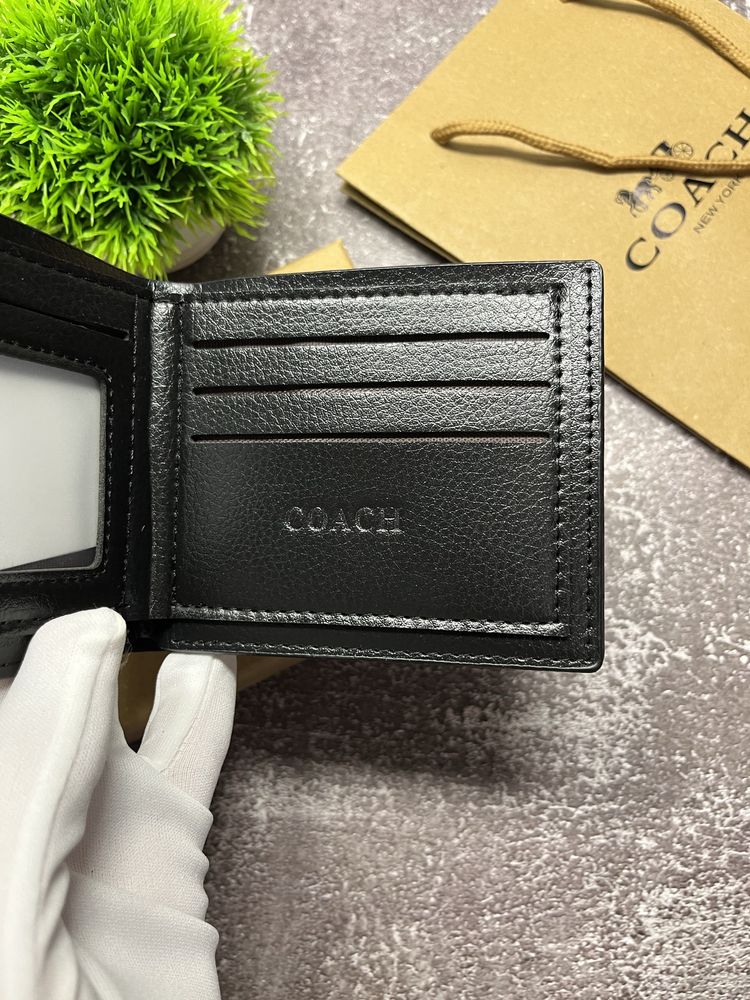 НОВИЙ‼️ Гаманець чоловічий Coach, портмоне коач, гаманець шкіряний