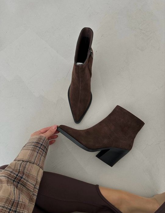 Sale! Казаки шоколад натуральна замша
