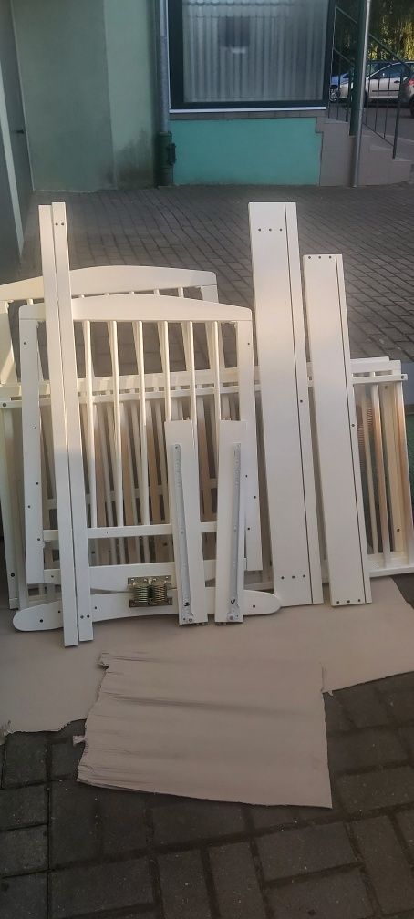 Łóżeczko kolyska + szuflada białe 120×60  Klupś