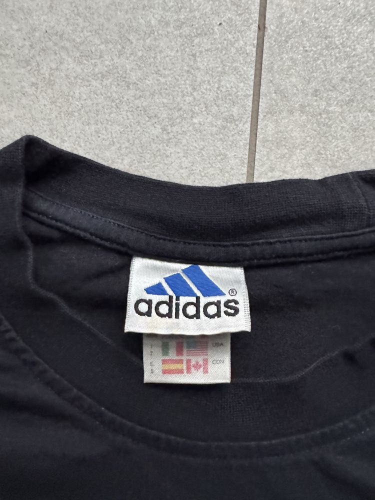 Czarna koszulka shirt adidas vintage lata 80’ 90’ 00’ bawełniana