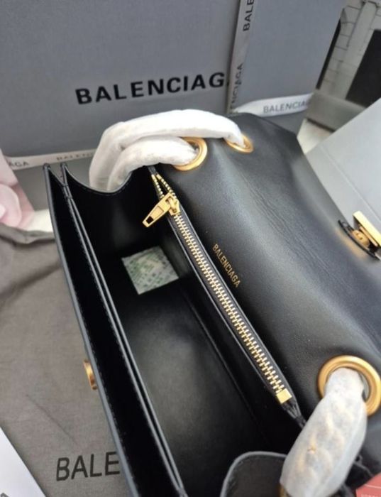 Сумка чорна 25 см шкіра