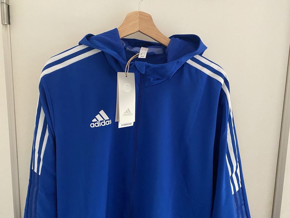 Casaco impermeável Adidas Tiro 21 Azul (M) NOVO