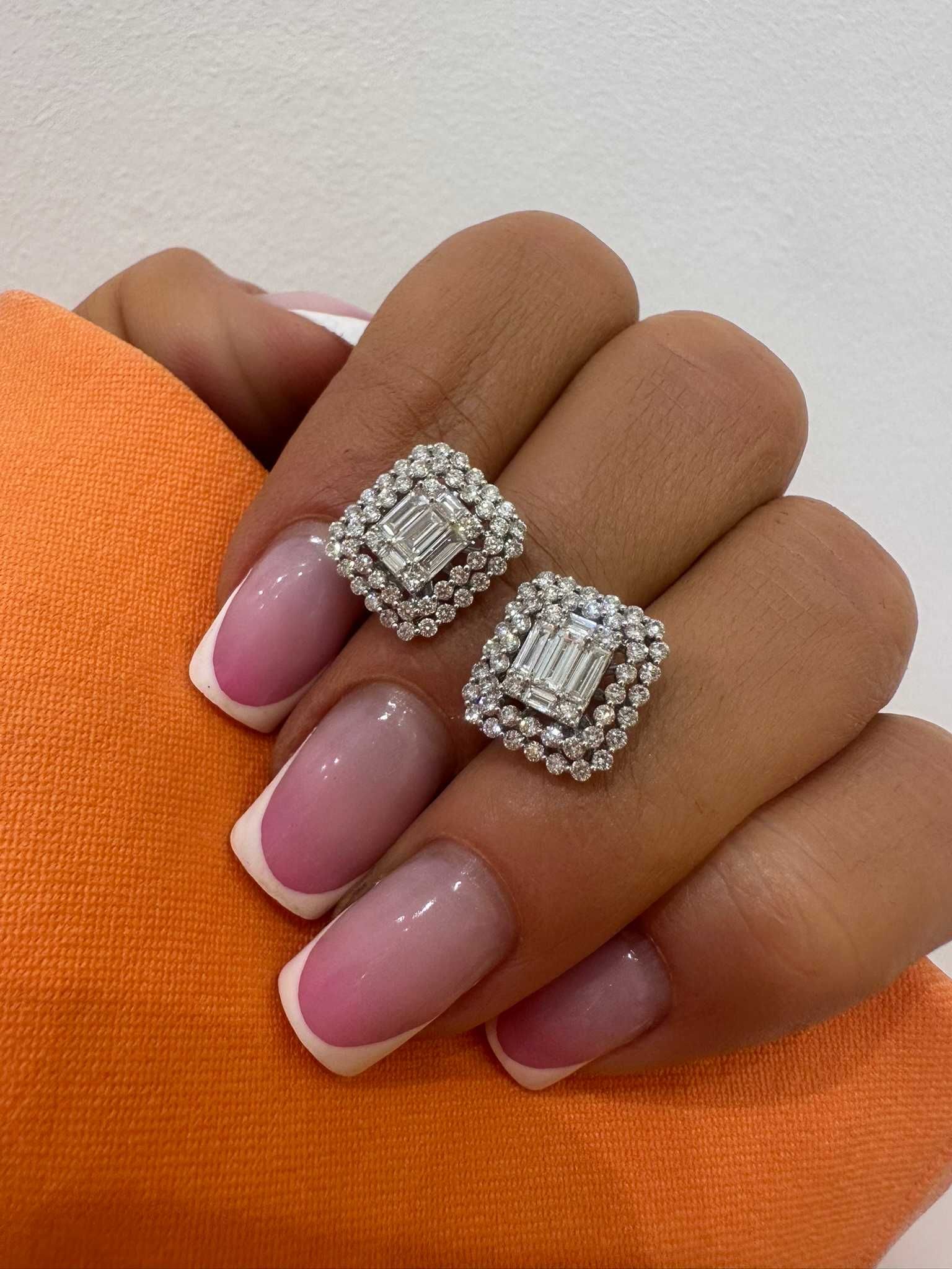 Kolczyki z diamentami Infinity 1.14 CT bagiety