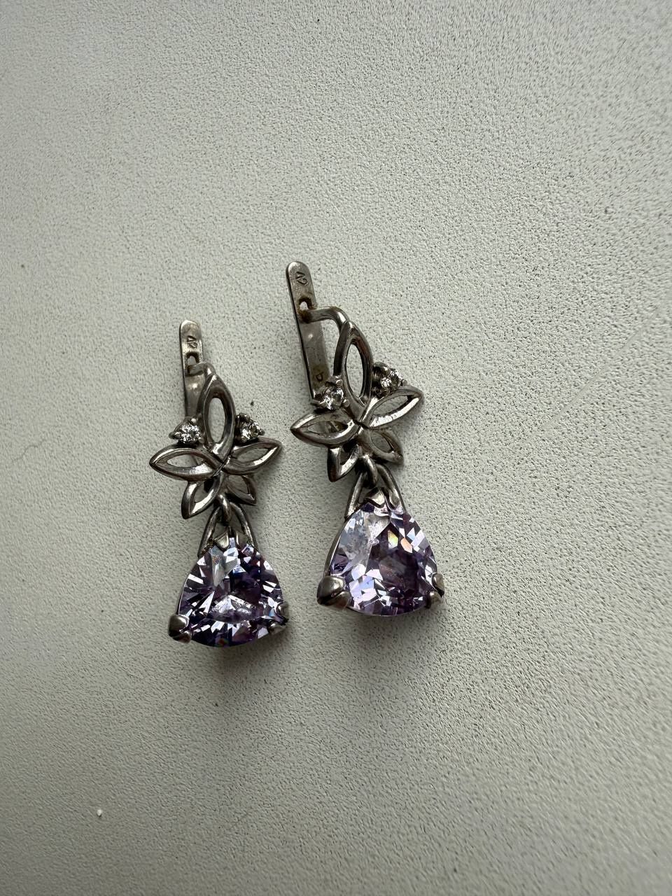 Сережки срібло, аметист,925проба
