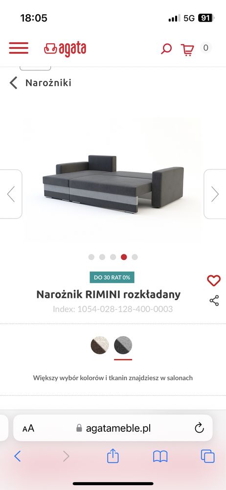 Narożnik z funkcja spania