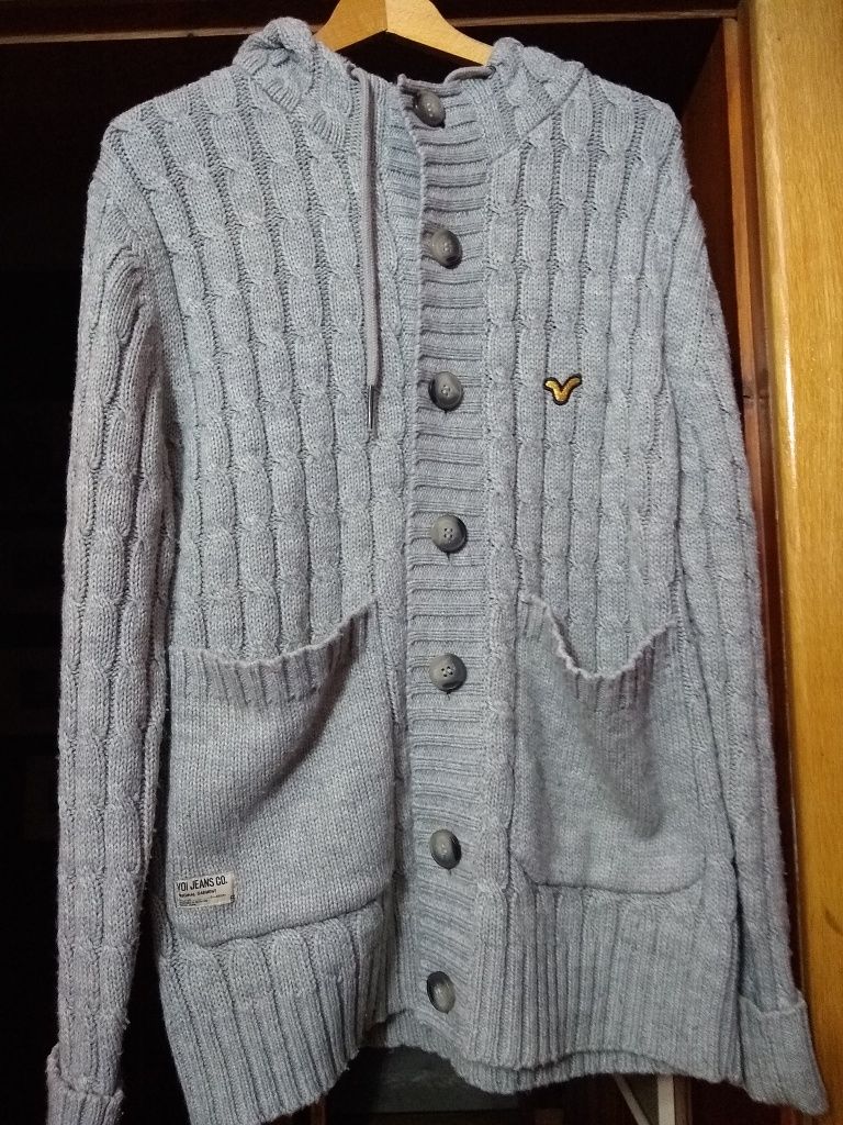 Pulower męski S syg.VOI jeansCo z kapturm welna