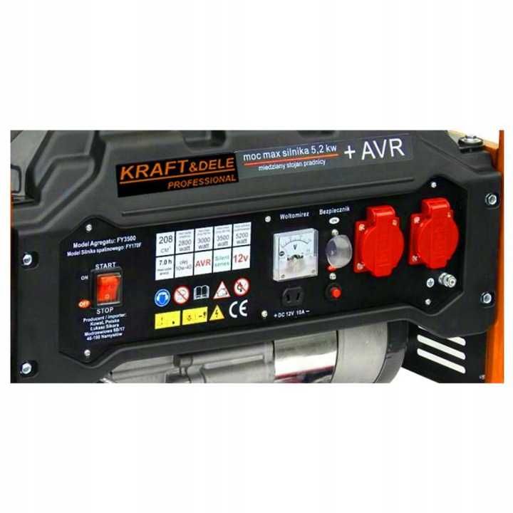 Agregat Prądotwórczy Prądu 5200W 7KM 230V 1Faz MIEDŹ Generator Sklep