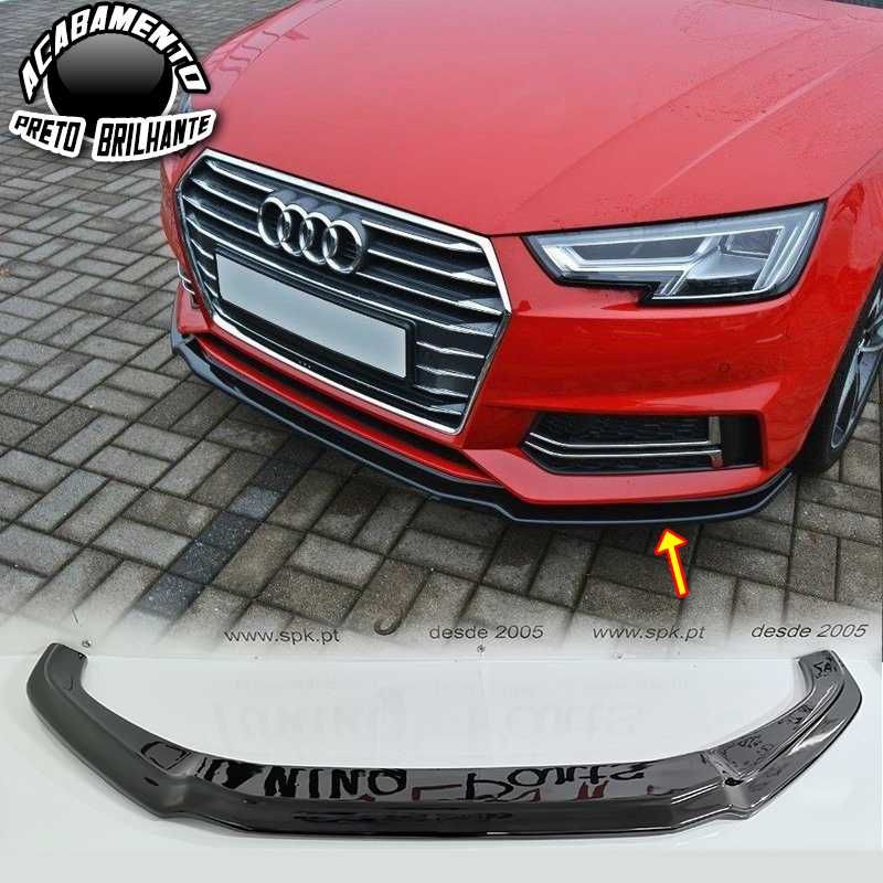 LIP SPOILER AUDI A4 S-LINE / S4 B9 (BLACK GLOSS) (15-19) - [PLÁSTICO]