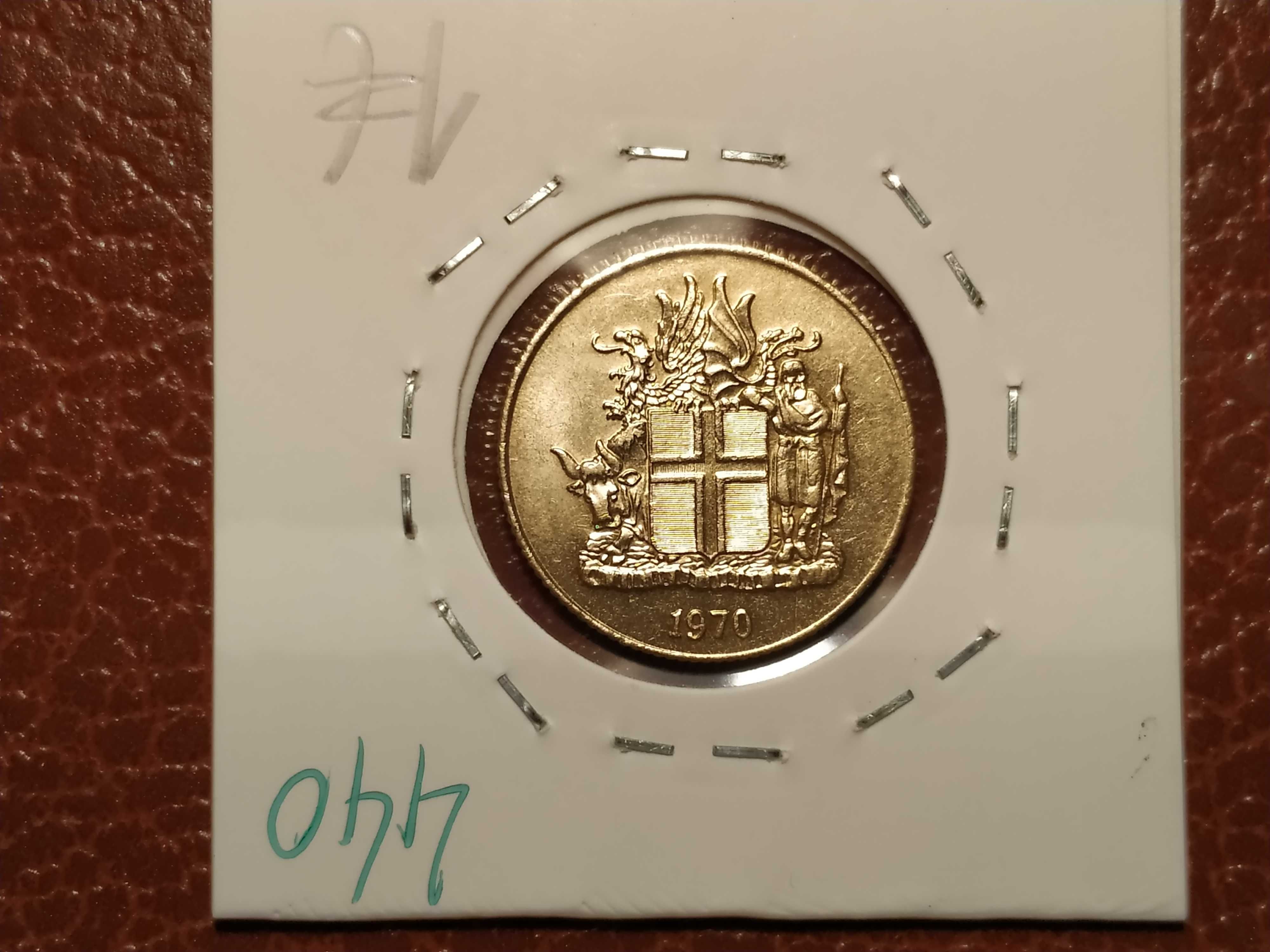 440 Islândia - moeda de 1 coroa de 1970