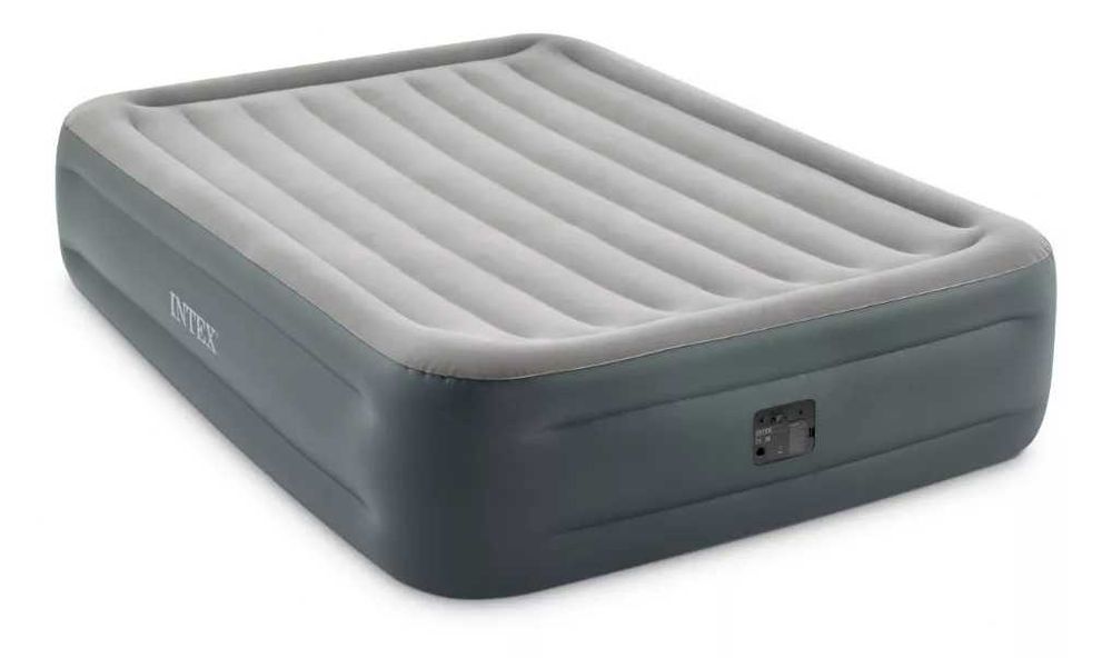 Tanio - Materac Dmuchany Welurowy  z pompką elektryczną  INTEX OUTLET