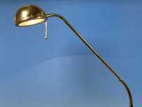 Ładna lampa podłogowa stojąca złota złocona mosiądzowa retro vintage