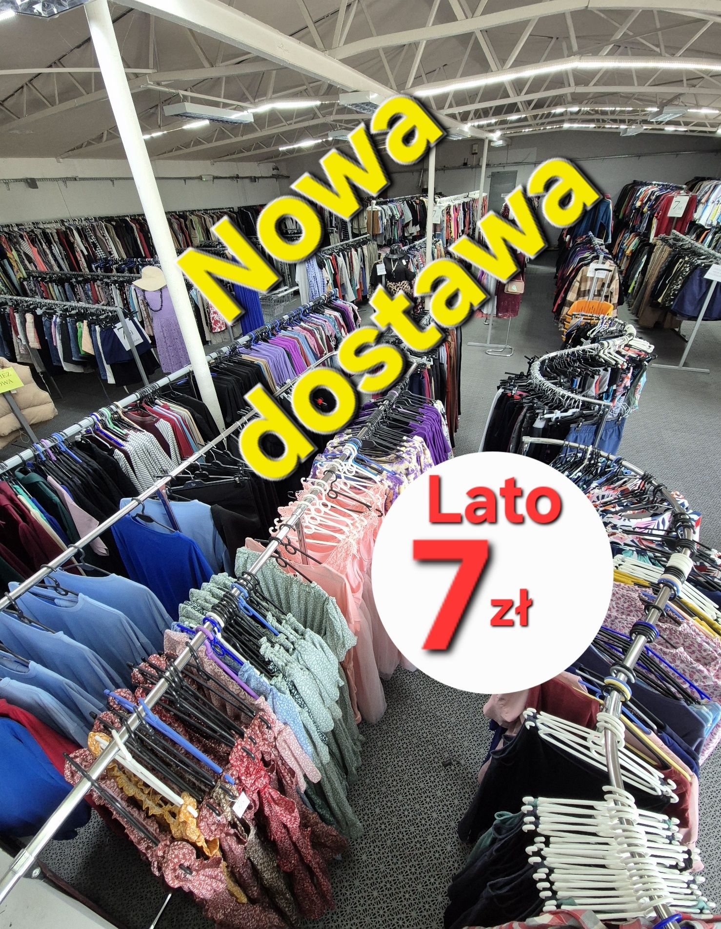 Nowa dostawa odzież używana Lato 7 zł sklep Godziesze ul. Kaliska 9