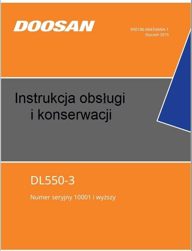 Instrukcja obsługi ładowarki Doosan DL 550 - 3 PL