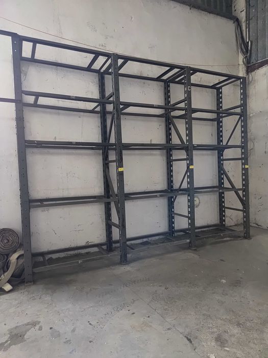 Regały magazynowe szer. 150cm, wys. 400cm, udźwig 1.2T/półkę, 5 półek