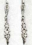 Antigos brincos em prata portuguesa contrastada Com marcasites