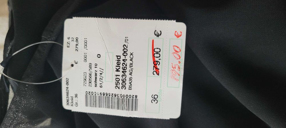 Czarna elegancka sukienka wizytowa Armani Jeans, roz 36