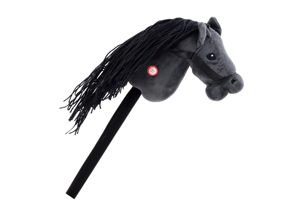 Pluszowa Głowa Konia Na Kiju Hobby Horse Koń Długowłosy Czarny