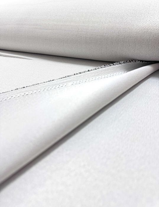 Materiał Na Zasłony BlackOut Tkanina Zaciemniająca Biały Jasno Szary05